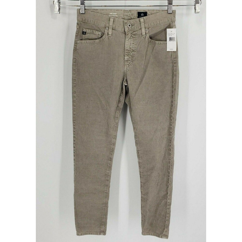 New AG Adriano Goldschmied The Casey Relaxed Skinny Ankle Gray Jeans Cords Sz 26